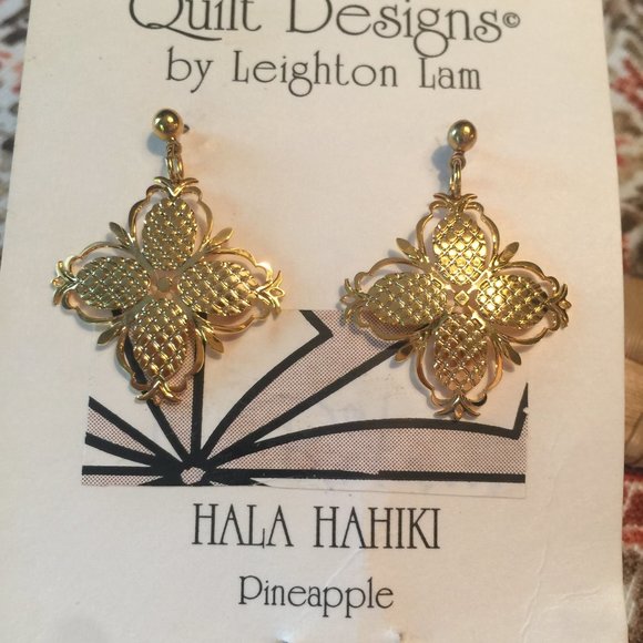 New Leighton Lam Hawaiian Earrings "Hala Hahiki" Pineapple - Picture 3 of 6